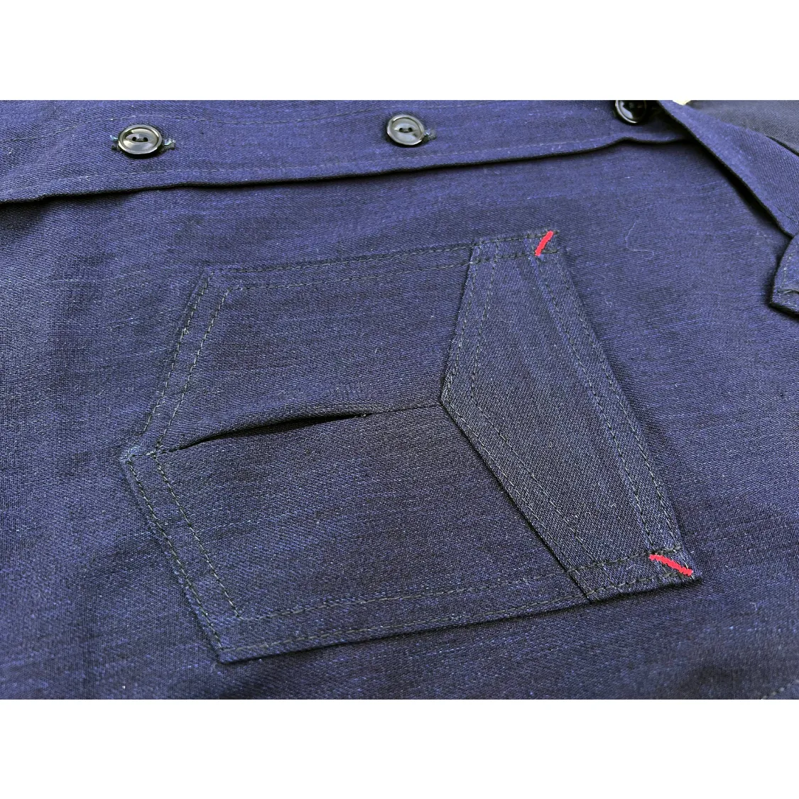 UV Protective Coating Stretch Fit Technology Ranger Shirt - NOS 7oz Cone Midnight Denim