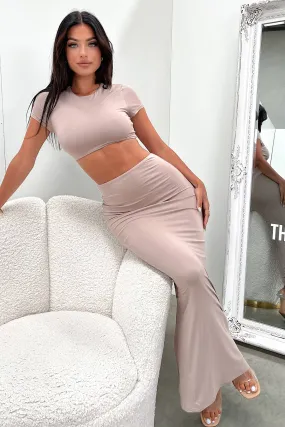 Arden Maxi Skirt - Brown Non Restrictive Fit Midi length