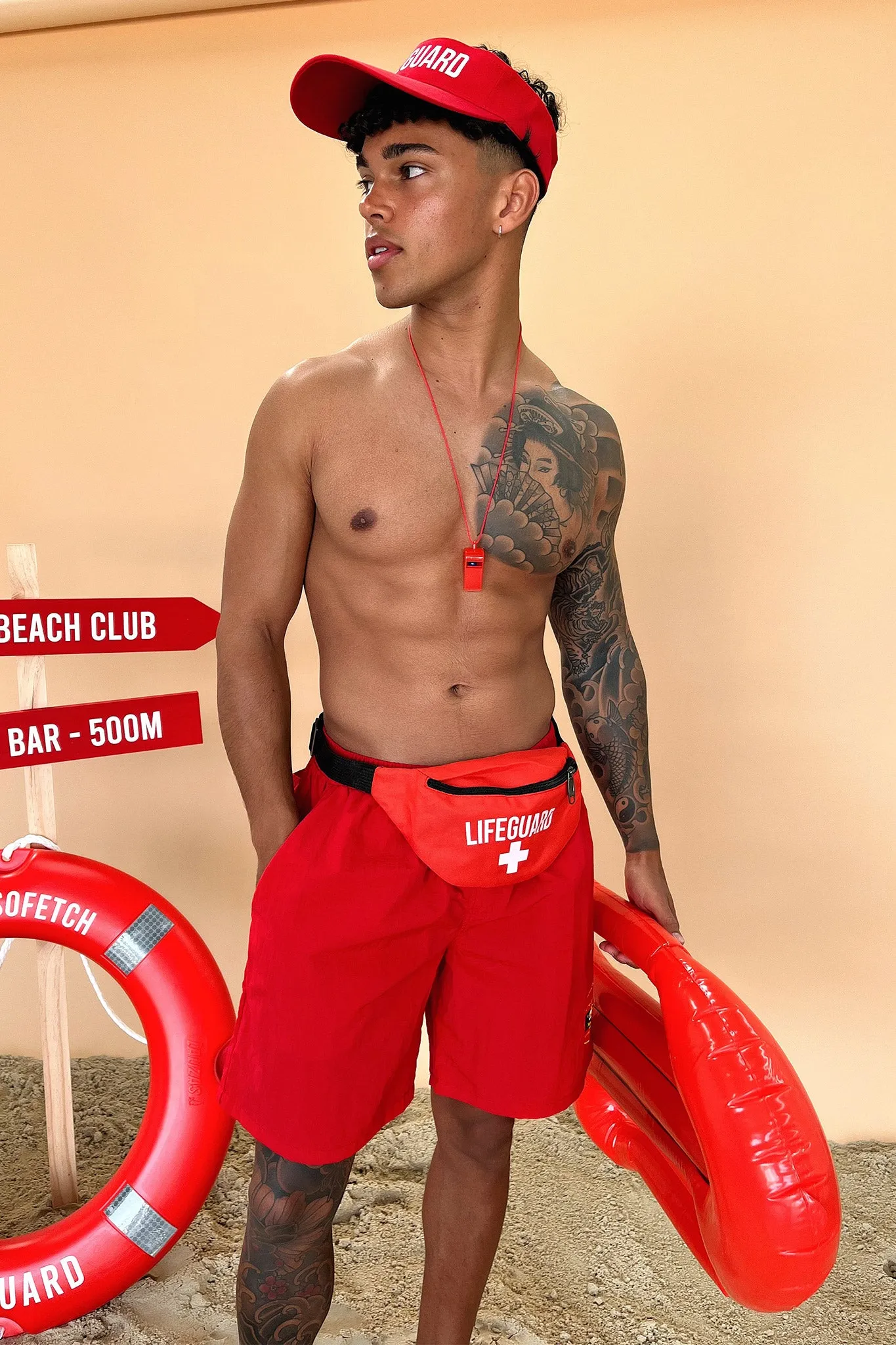 swimming accessory Dynamic Tension Control Bae Shorts - Red