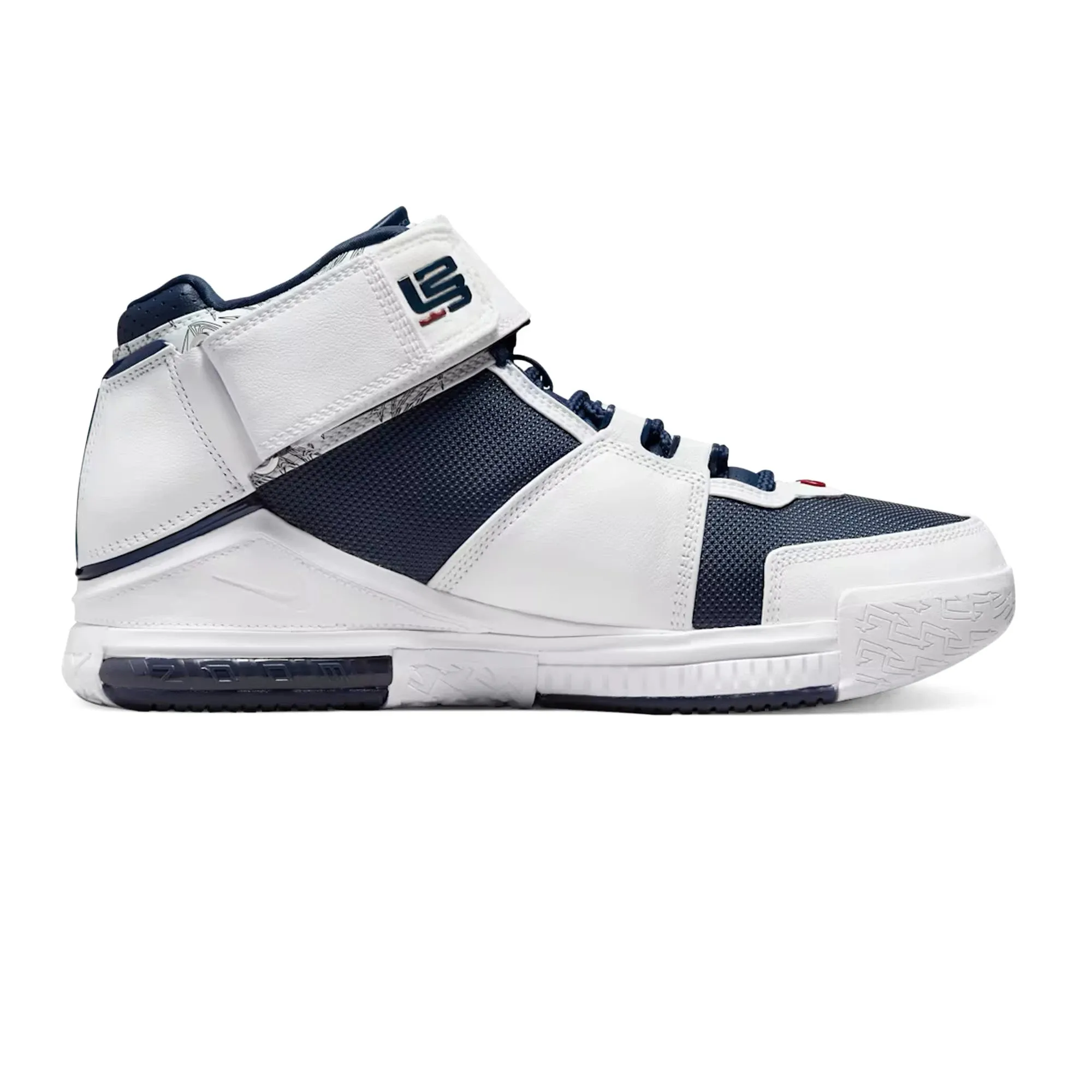 Synthetic Leather Panels Stabilizing Heel Clip Nike LeBron Zoom 2 'Midnight Navy' (2022)