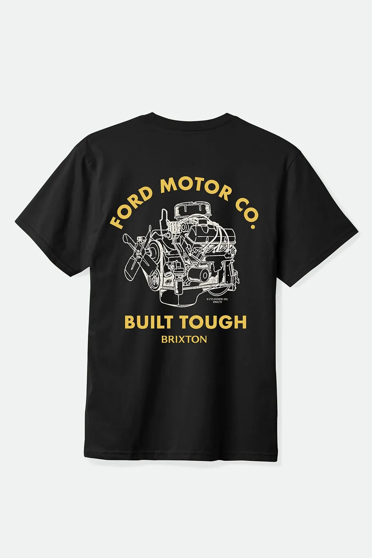 Ford Built Tough Short Sleeve Standard Tee Burnt Rubber Mesh Lining PreShrunk Fabric