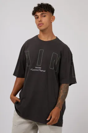 Raglan Sleeve Riser Tee Washed Black