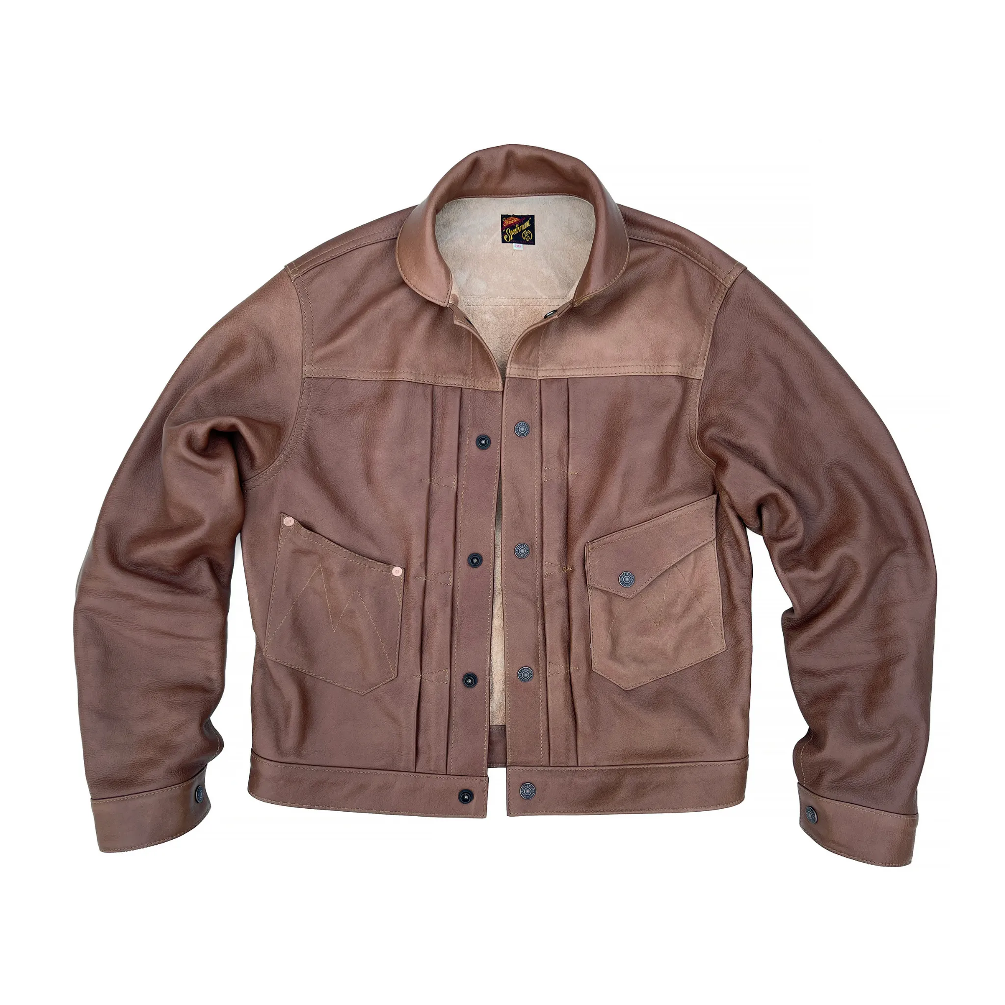 Ranch Blouse "Bison" - Brown Veg-Tan Leather Eco Friendly Textile Warmth Retention Technology