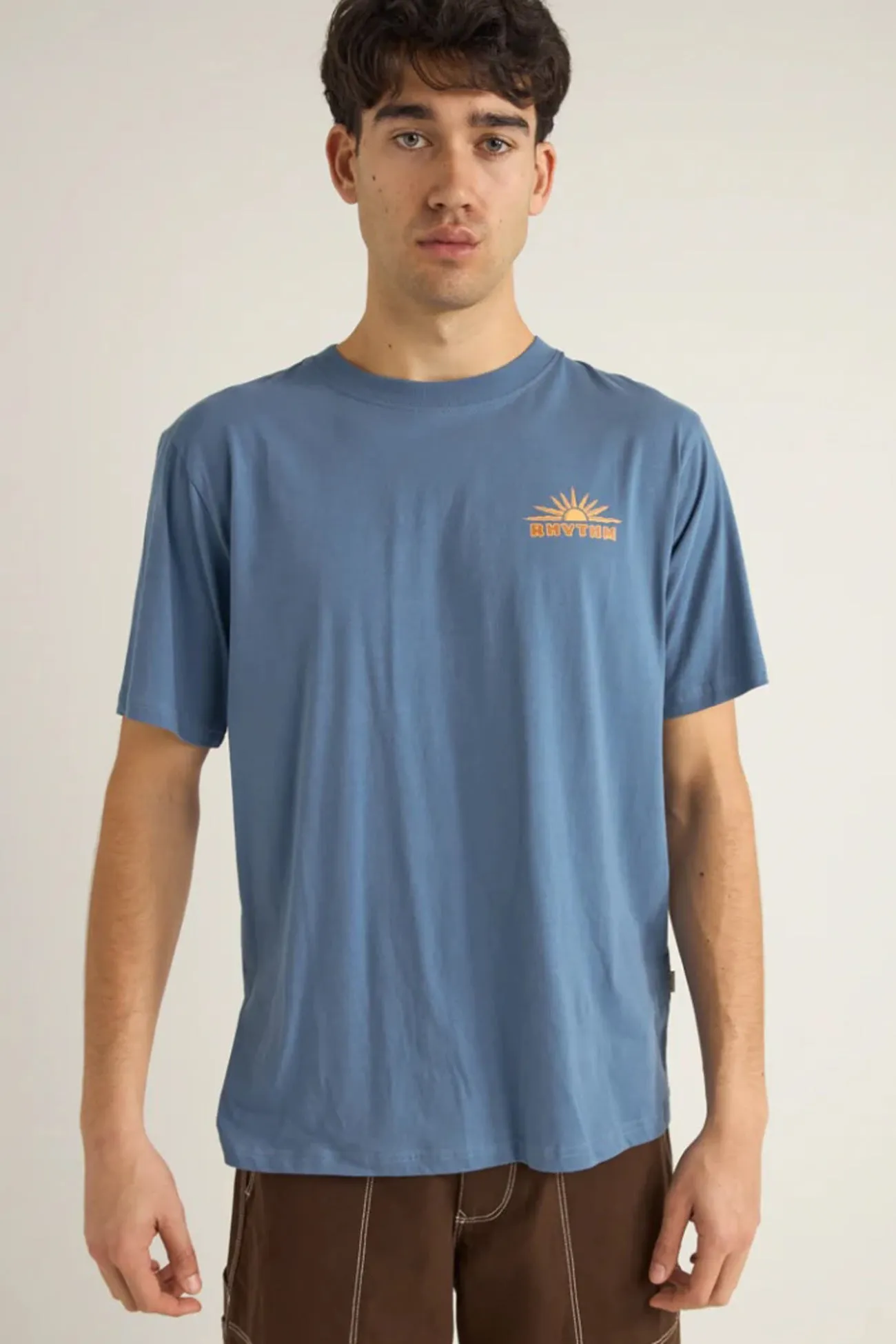 Frame Short Sleeve T-Shirt Vintage Blue Comfortable Fabric