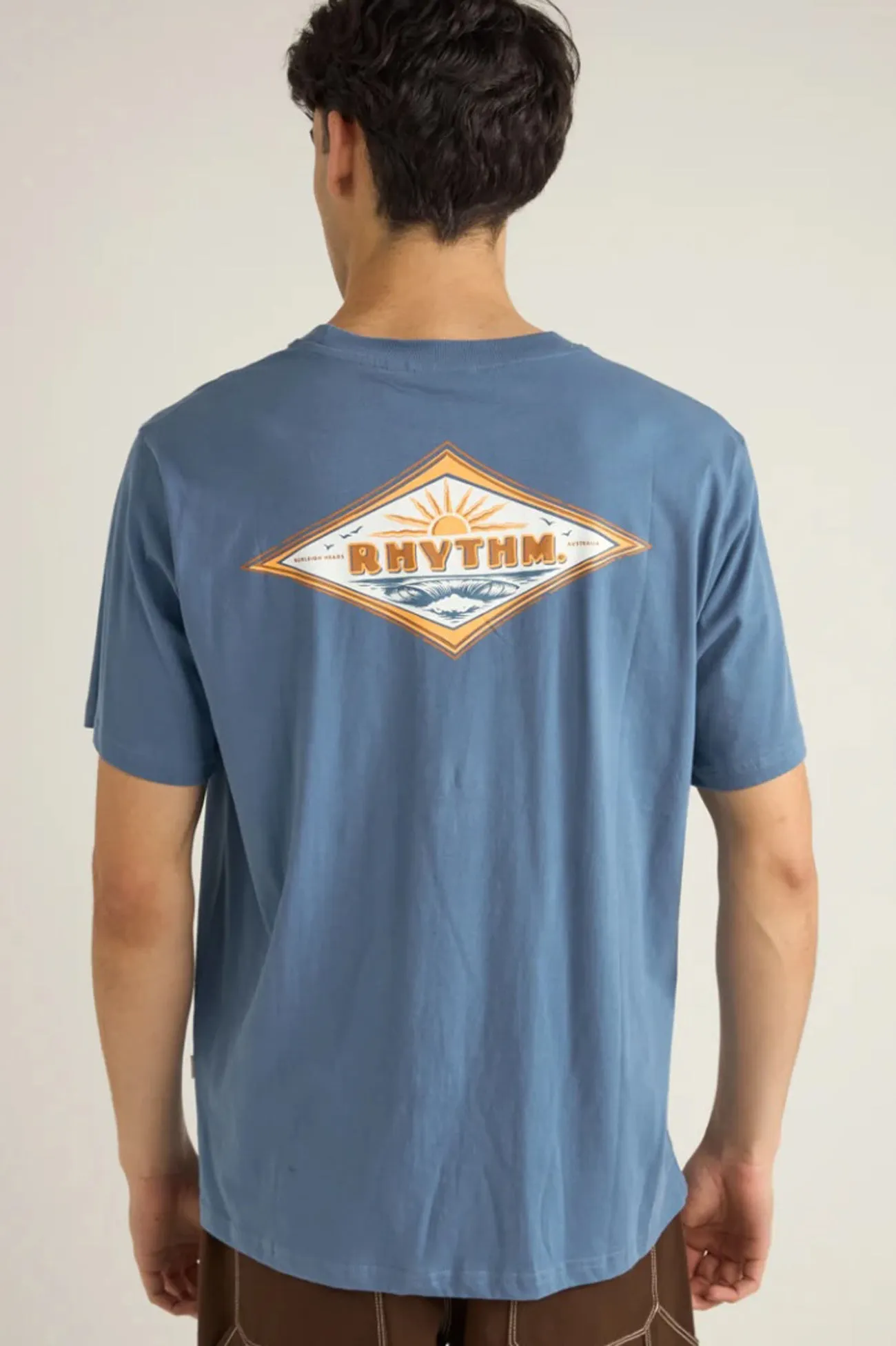 Frame Short Sleeve T-Shirt Vintage Blue ErgonomicSleeves LightweightTexture