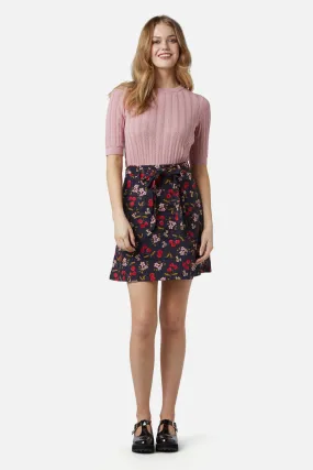 French Cherry Flippy Skirt Feminine Cut