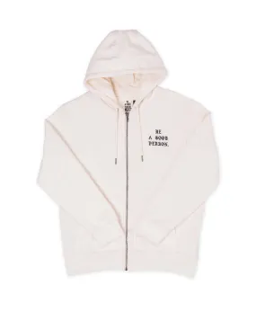 Unisex Appeal Flexible Performance Saint Script Zip Up - Cream
