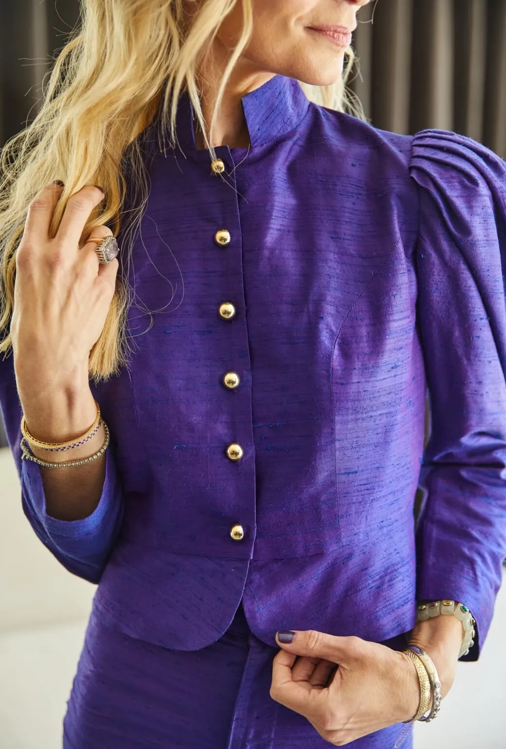 Buru x Kristin Kennedy The Kennedy Jacket - Violet Silk Temperature control
