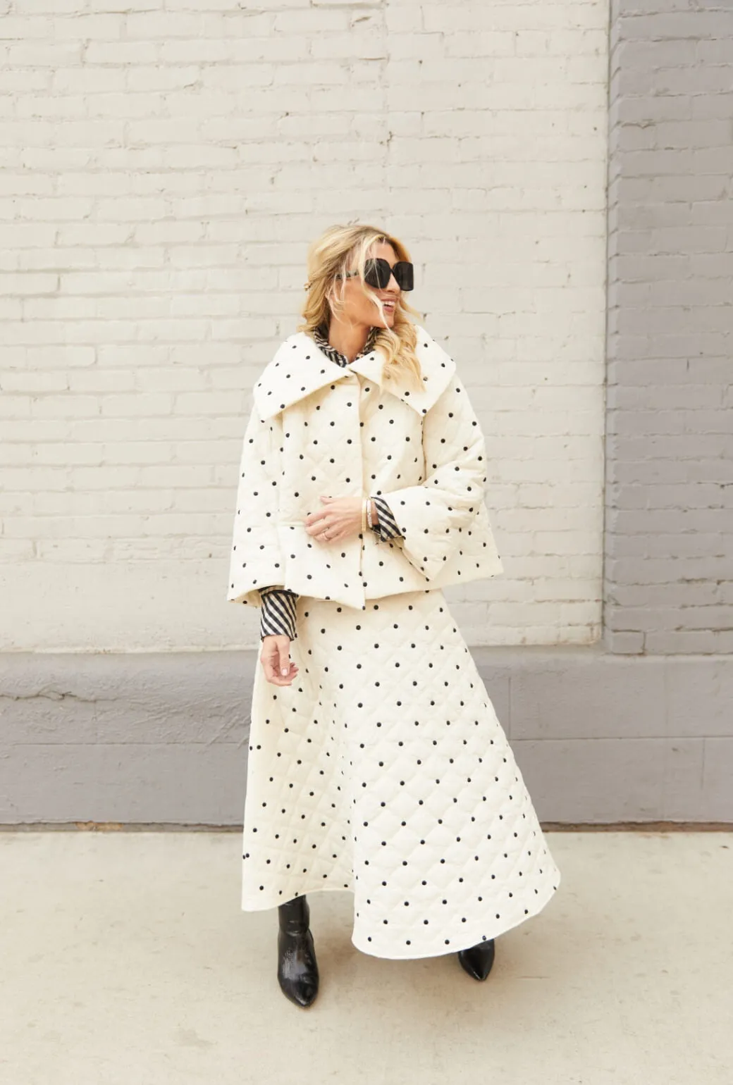 The Apr??s Skirt - Ivory Puffer elastic waistband Agile Fit