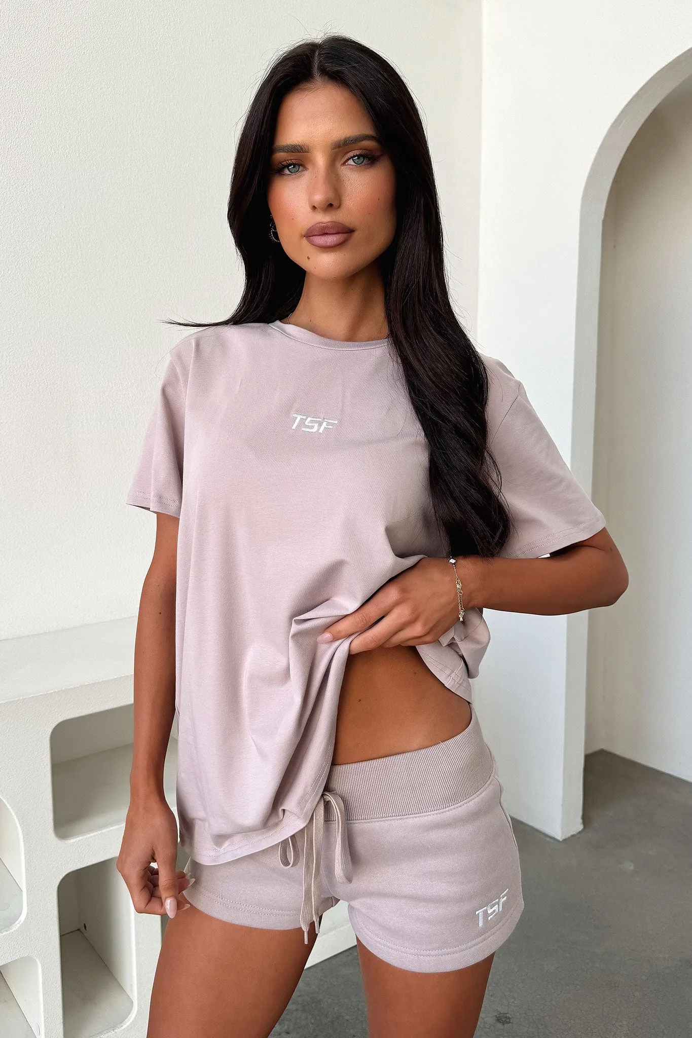 Stylish Day Wear Relaxed Fit Kaztek Oversized Tee - Mocha