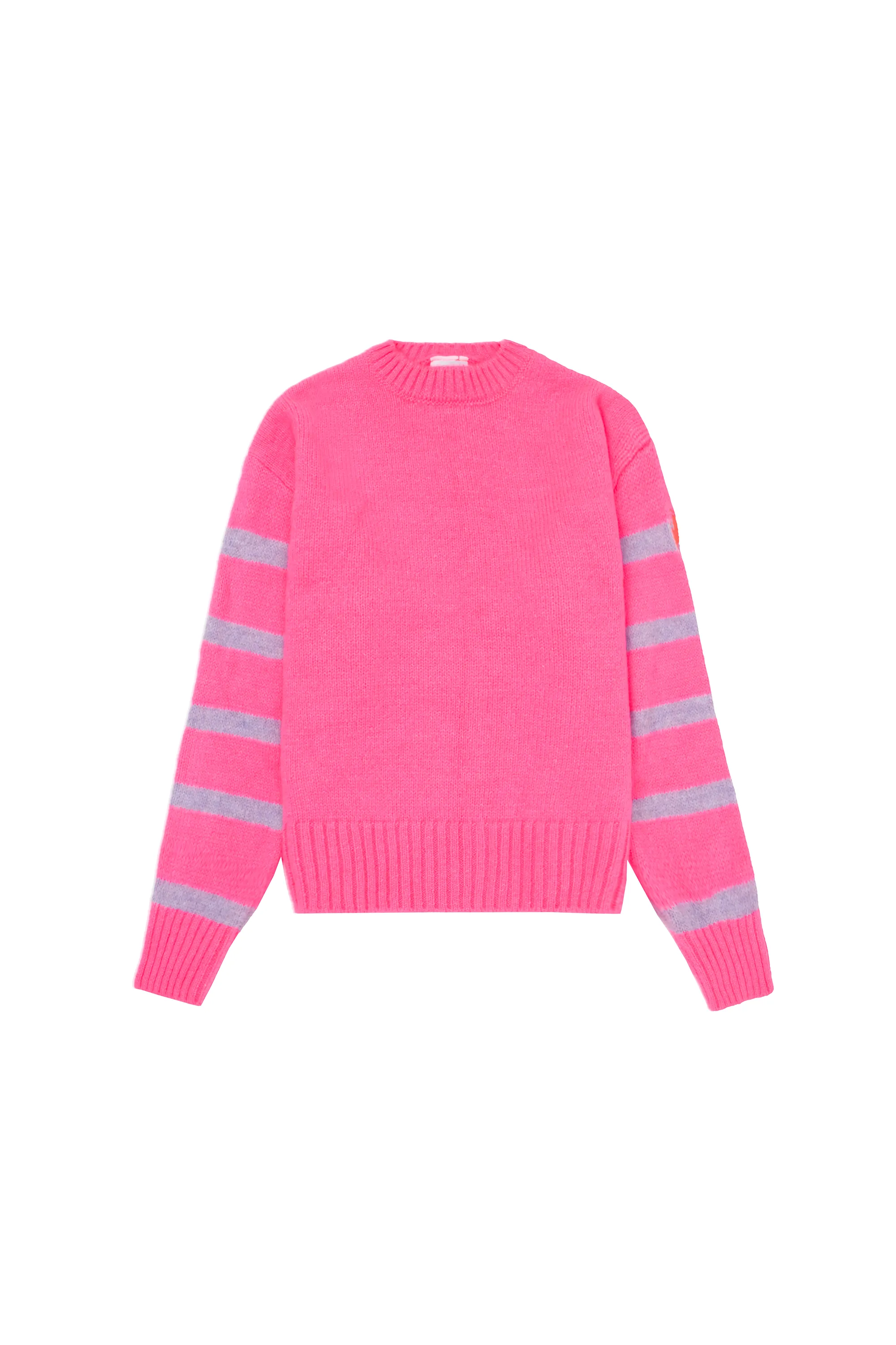 Neon Pink and Lilac Stripe Knit Jumper ZeroWaste Production Urban Trendy