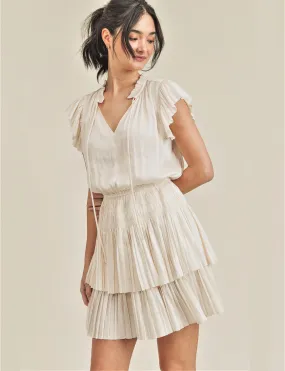 Gabrielle Dress, Champagne Flattering Shape Wear Linen Love