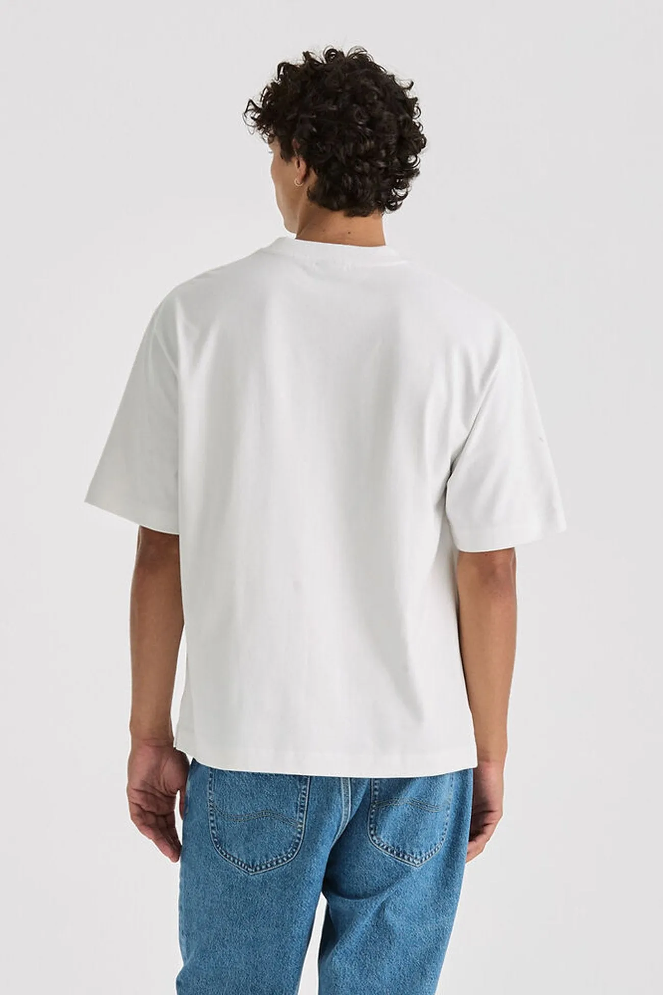 Worldwide Boxcutter Tee White Layered Neckline Details