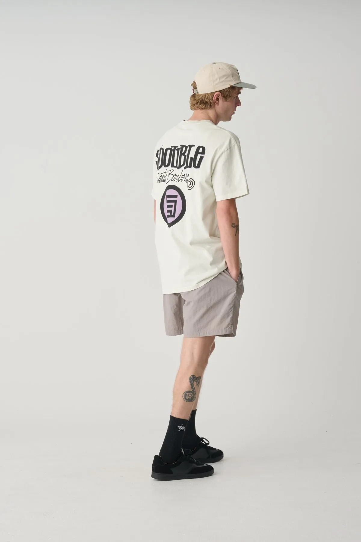 Combo Platter Tee Washed White Simple Cut