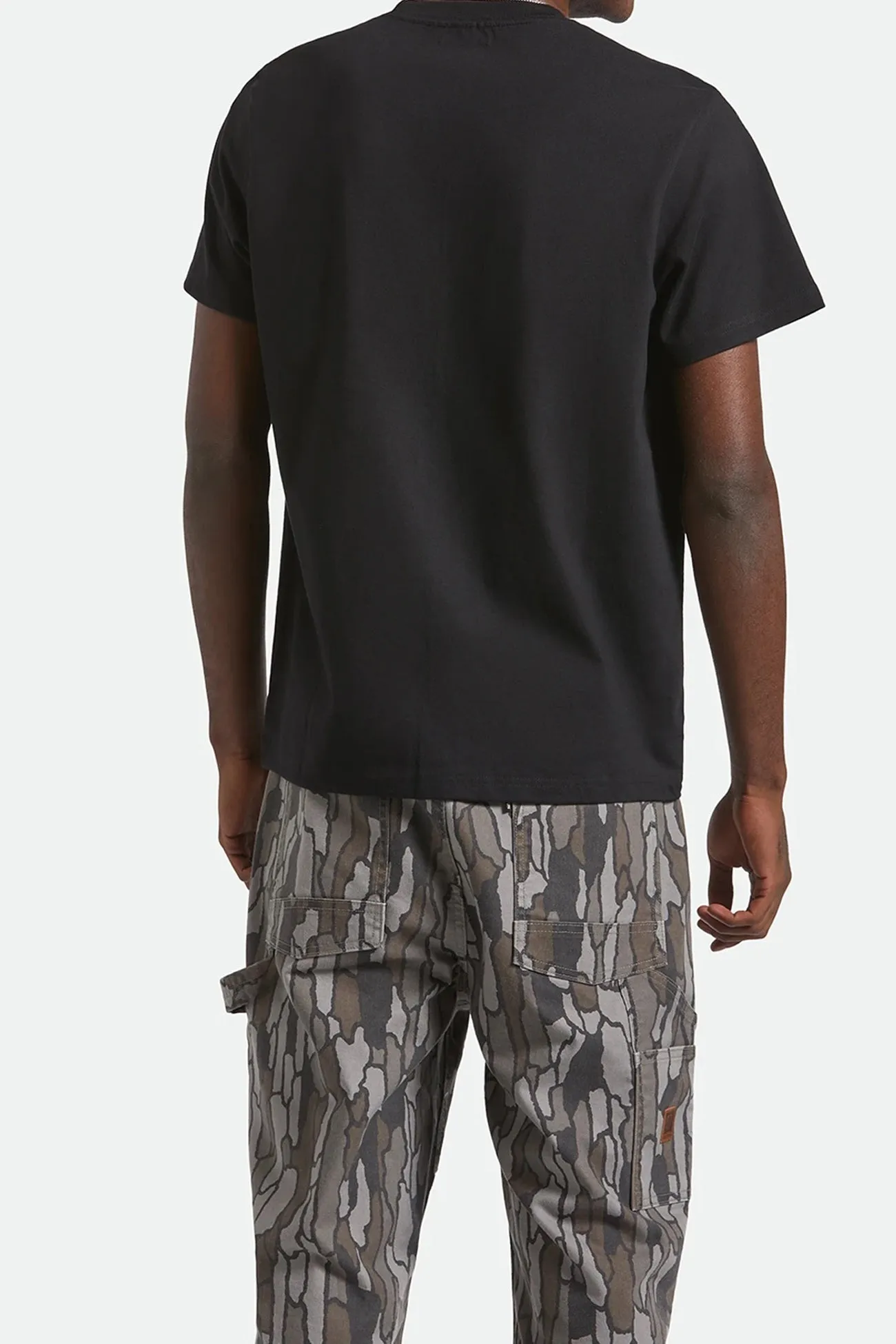Sporty Sweatshirt Global Heavy Weight Short Sleeve Boxy Pocket Tee Black