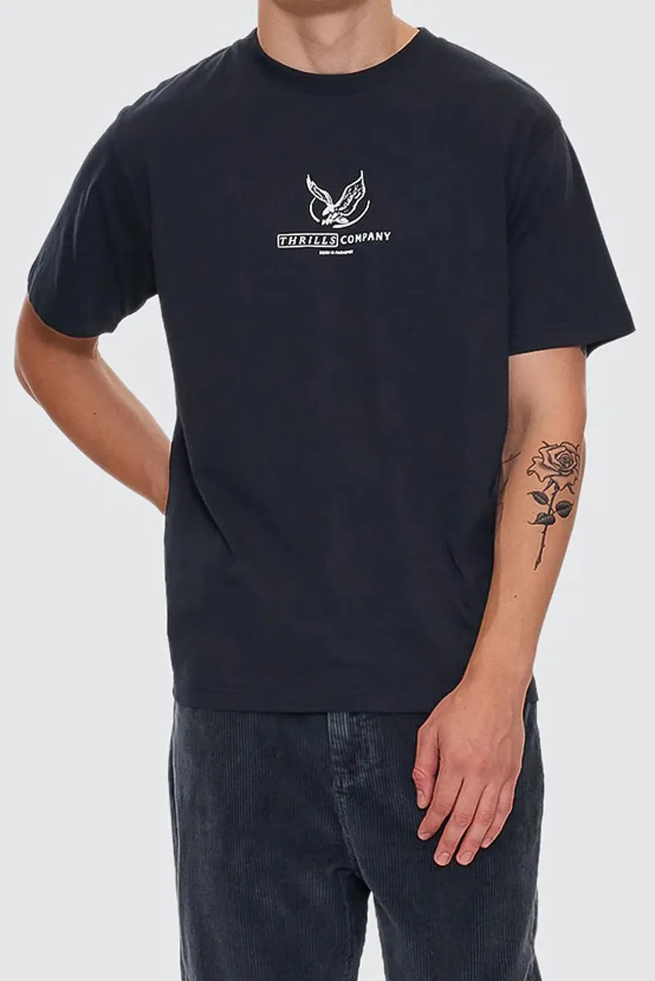 Glory Merch Fit Tee Washed Black Sporty Blouse