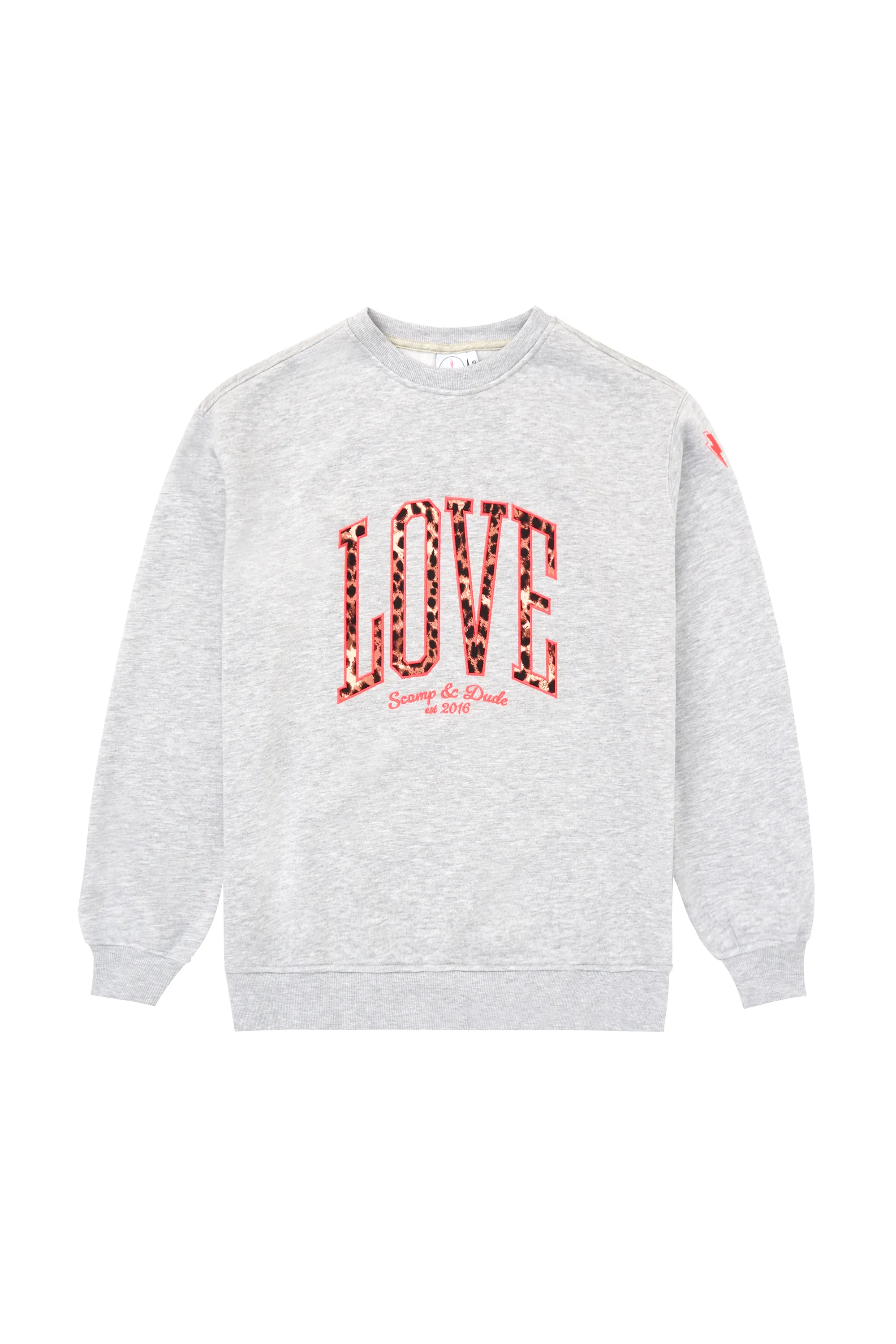 Mass produced hot weather wear Grey Love Cheetah Oversized Sweatshirt