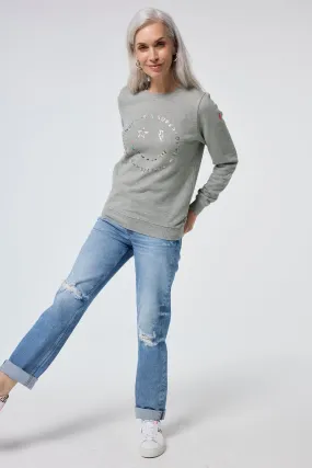 Grey Marl with Rainbow Foil Smiley Face Classic Sweatshirt product skiing suitable agility