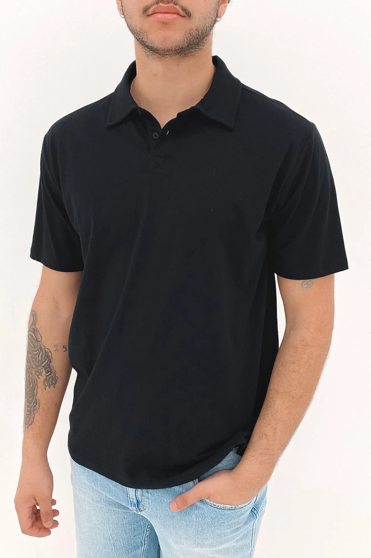 Versatile Base Layer H20-Dri Ace Polo Short Sleeve Shirt Black