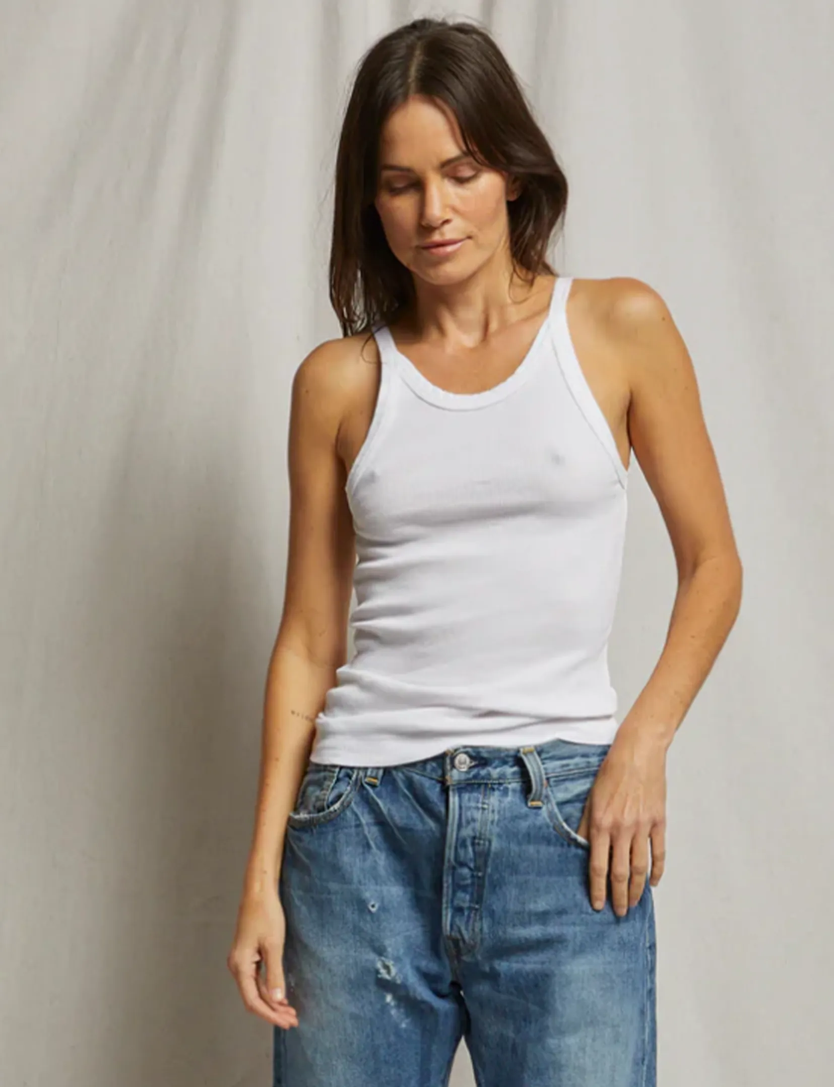 Ultra Breathable Mesh Annie Recycled Tank, White