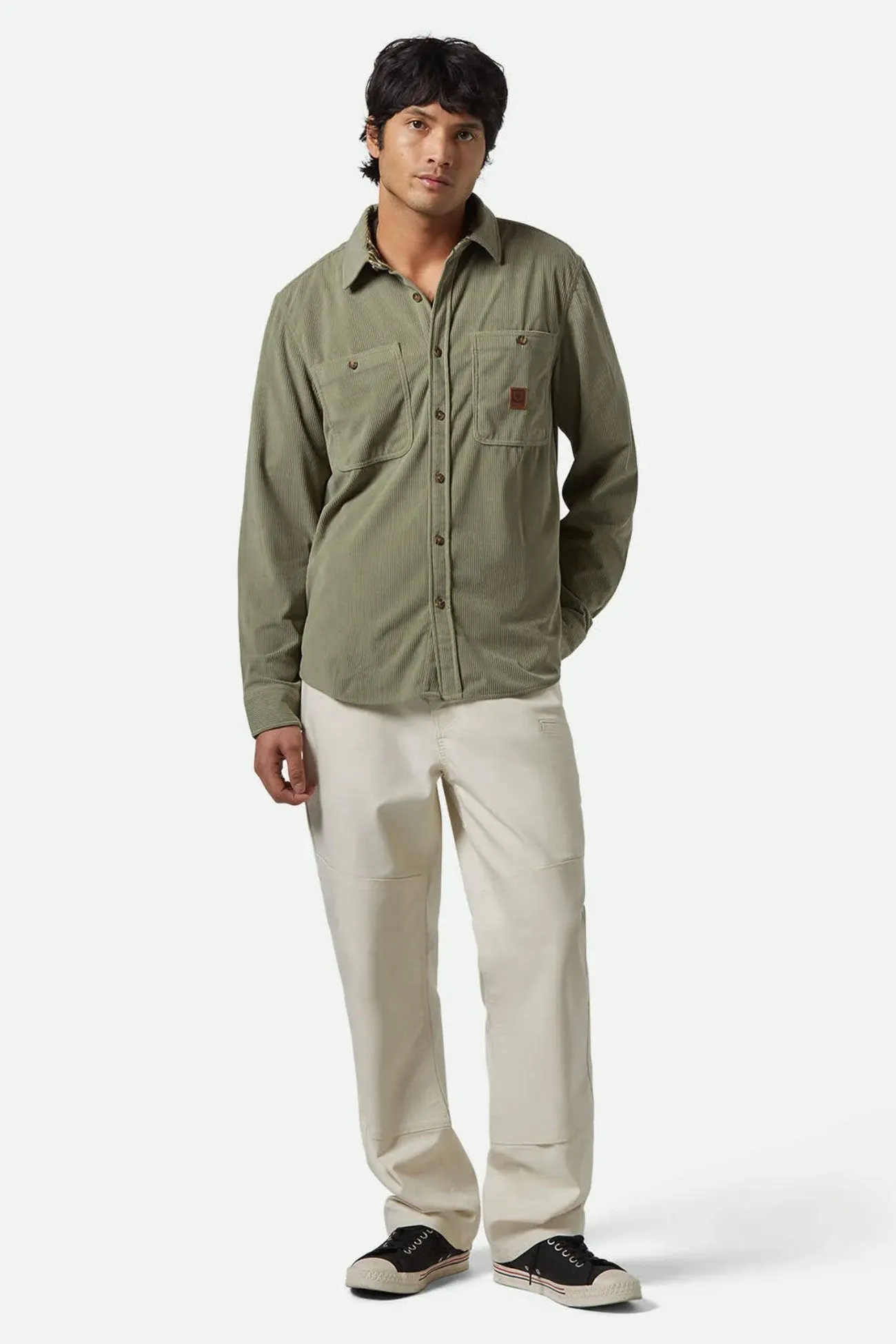 The Field Corduroy Overshirt Military Olive Layered Collar System WaterResistantCoating