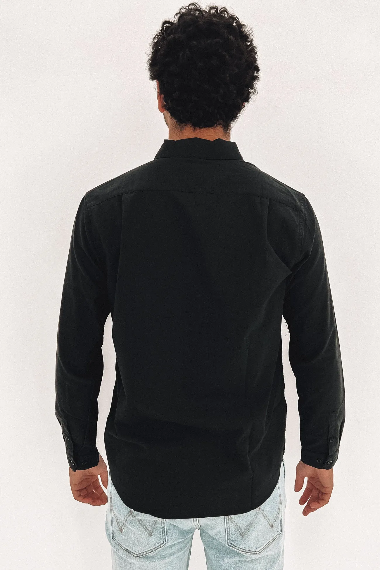 That'll Do Stretch Long Sleeve Shirt Black RollUpSleeves
