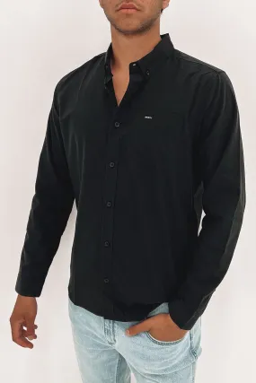 Bound Edges That'll Do Stretch Long Sleeve Shirt Black