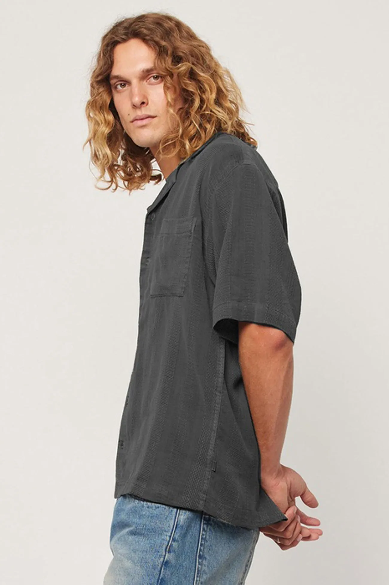 Cool and Breezy Heavy Weave Bowler Washed Black