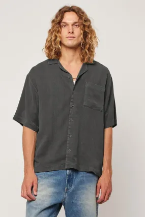 GarmentWashed Texture Heavy Weave Bowler Washed Black