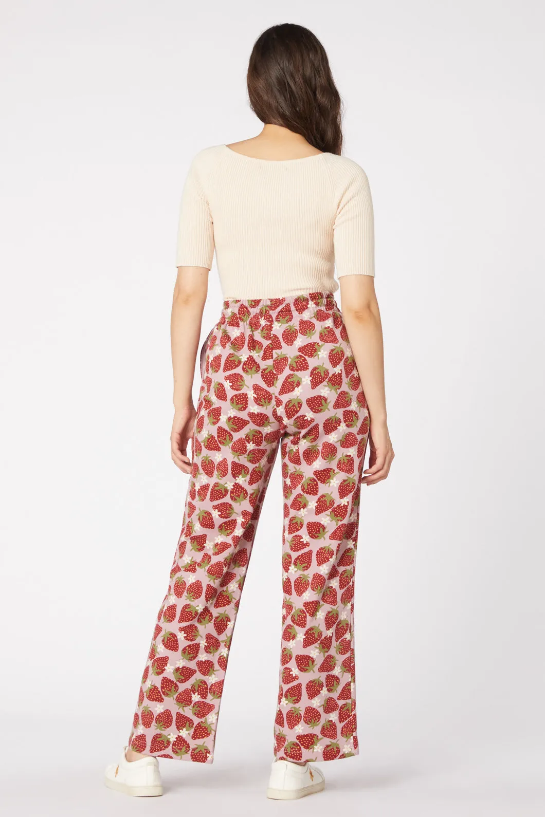Decorative stitching Strawberry & Daisy Track Pant