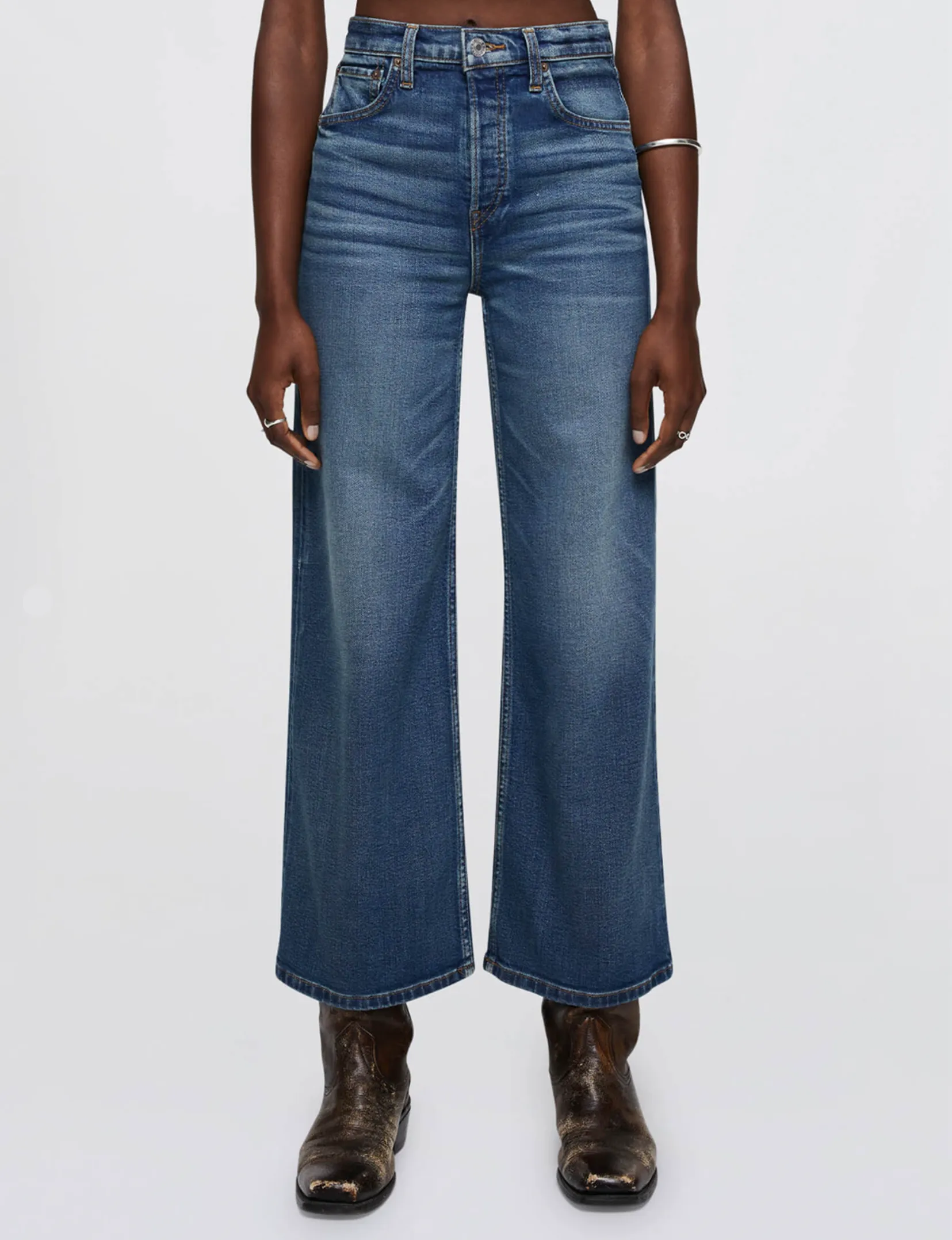 High Rise Cropped Wide Leg, Crafted Indigo Versatile Design