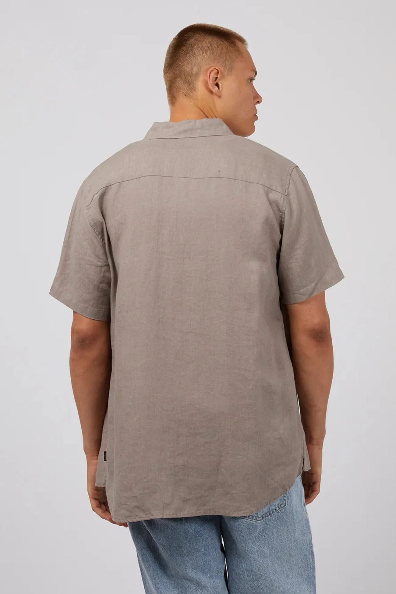 Quick Dry Performance EcoFriendly Manufacturing Linen Short Sleeve Shirt Mushroom