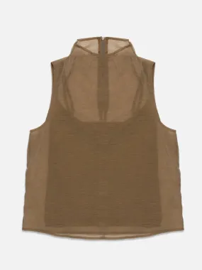HUGH SHEER TOP - CARAMEL Microfiber Material