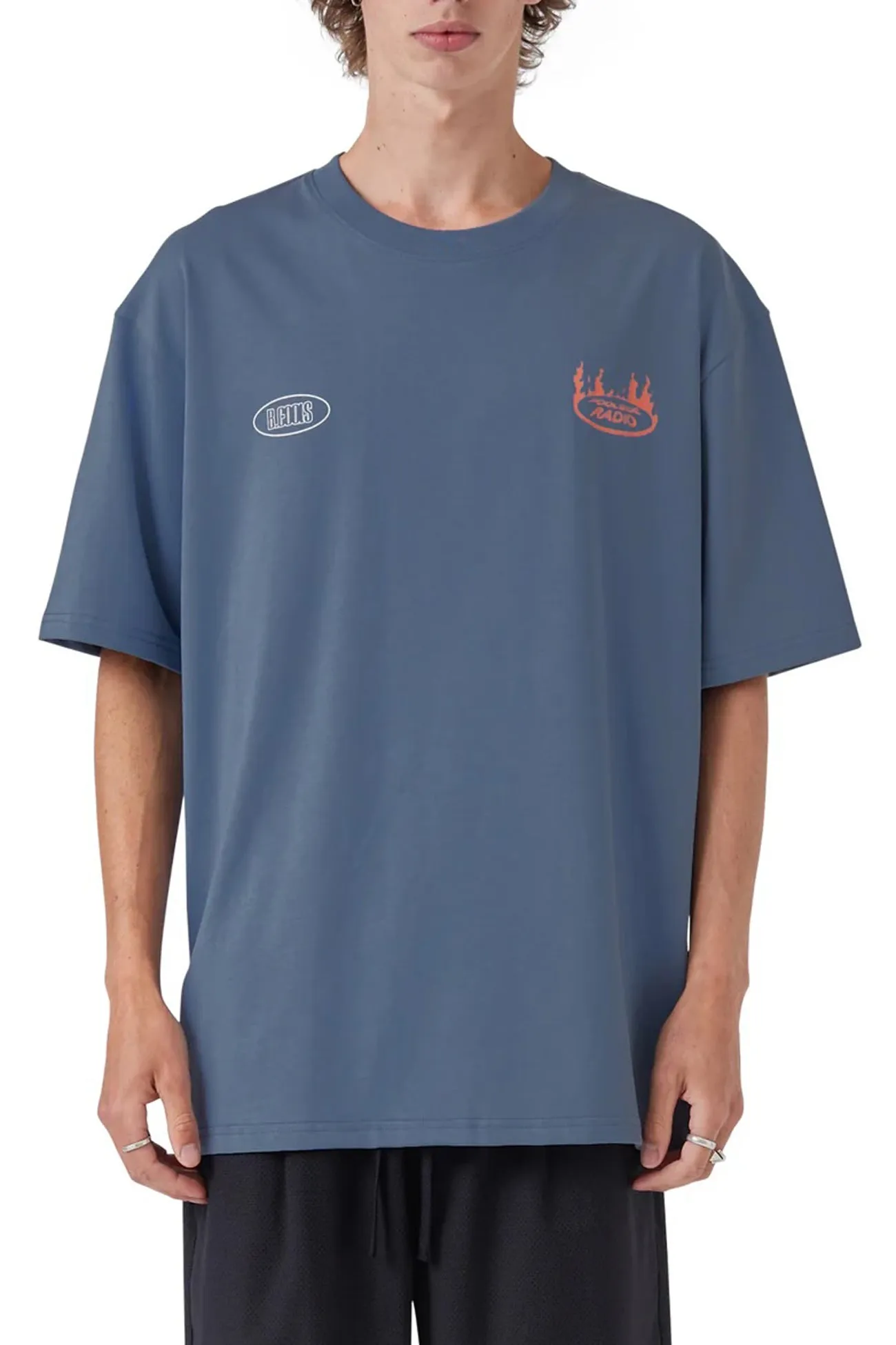 NWO Tee Washed Blue Hidden Storage Pockets Flexible Cuffs