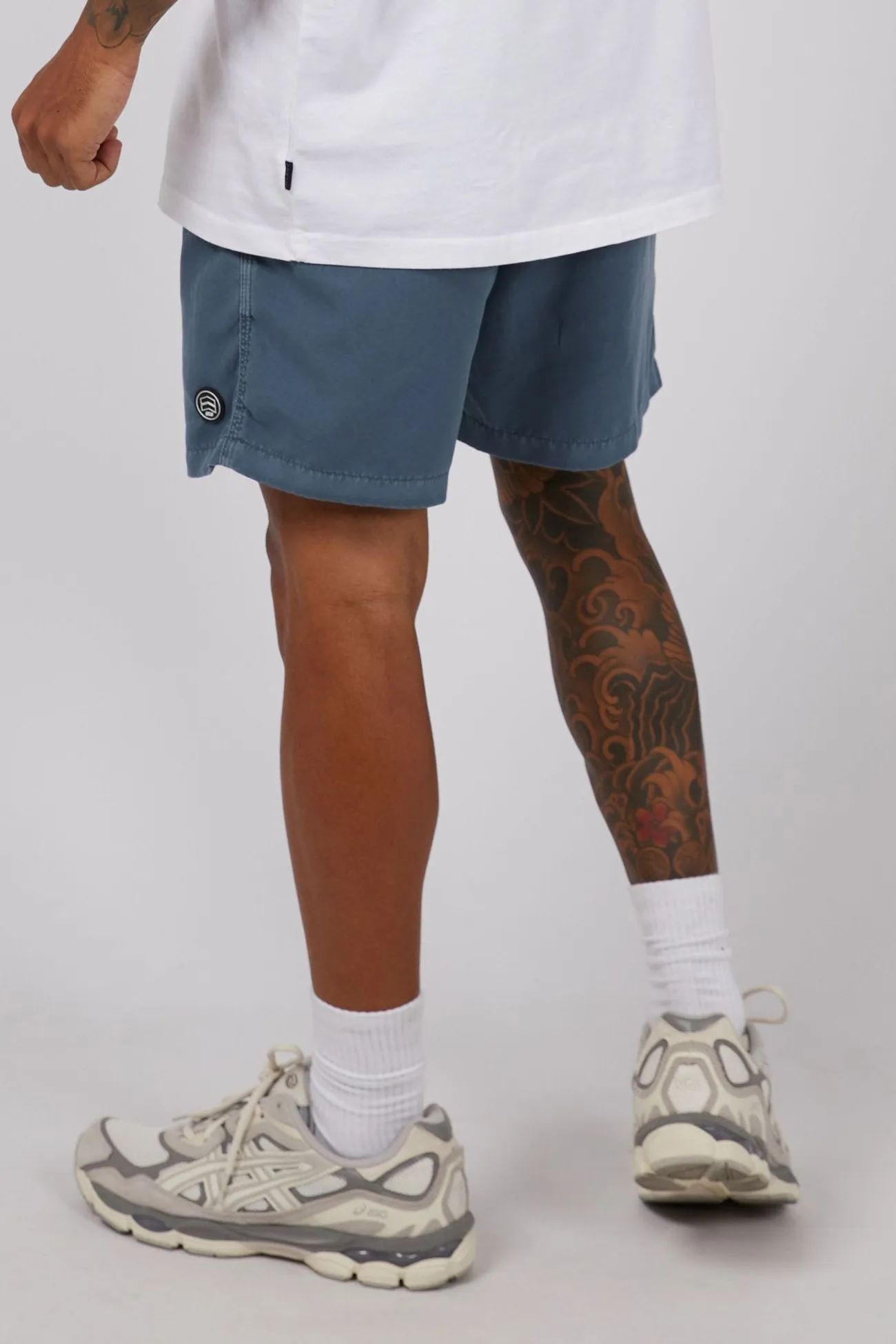 Stretchy Material UVProtectionCoating Illusion Short Mid Blue