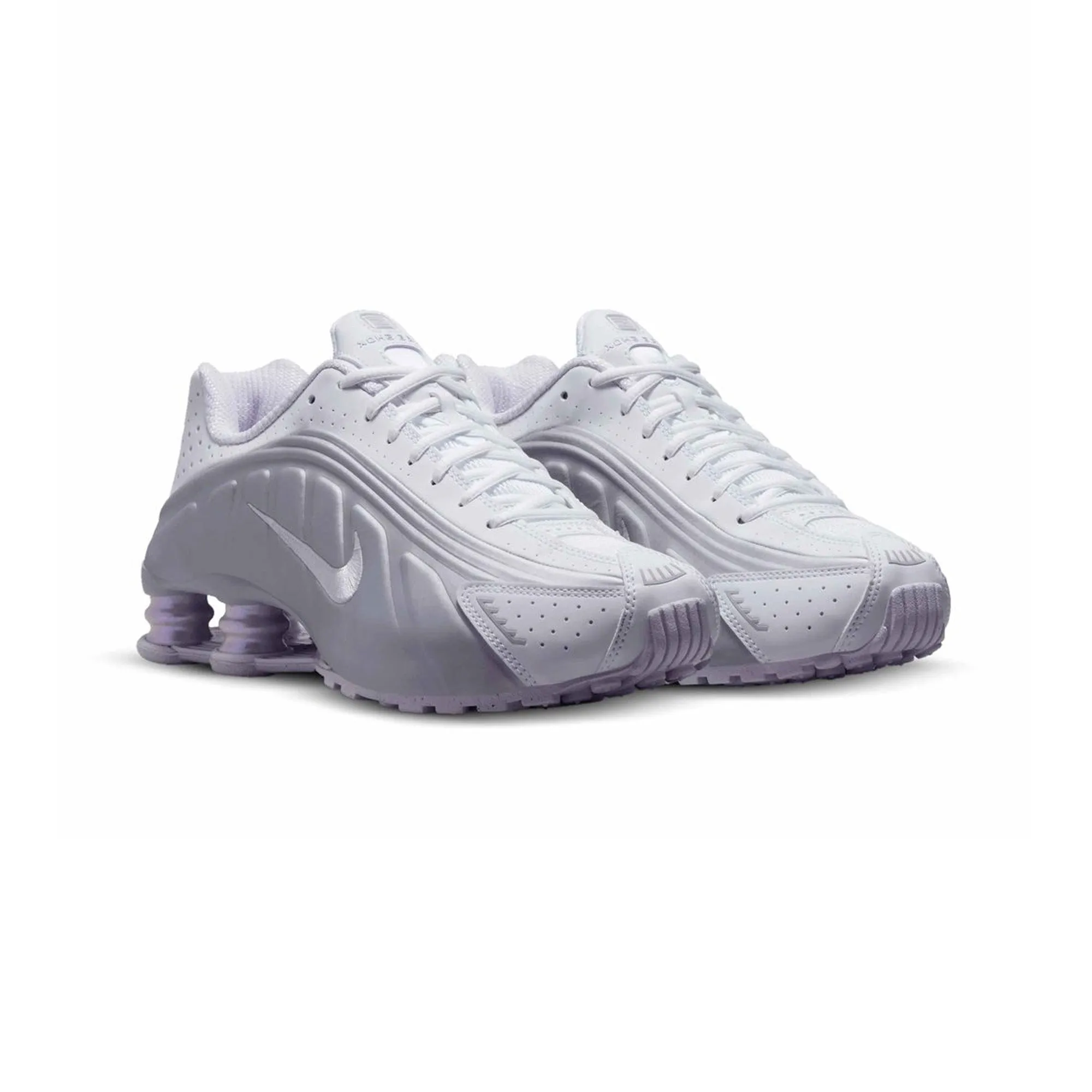 Nike Shox R4 'White Metallic Platinum Barely Grape' Women's (2024) Sock Like Collar Athletic Vibe