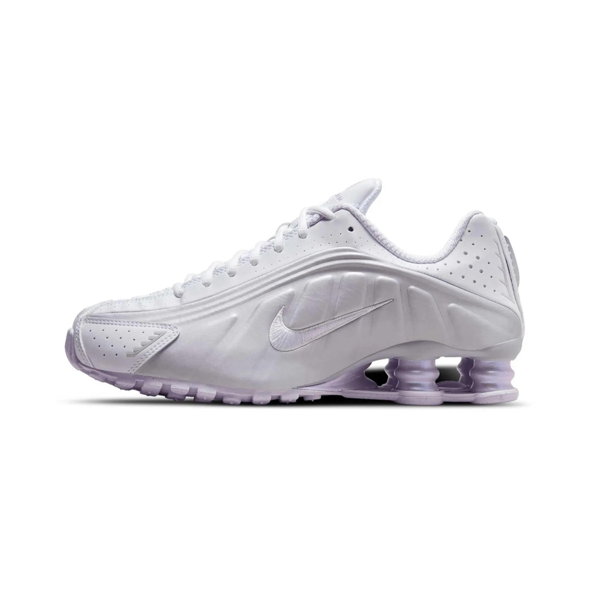 Bacterial Resistant Lining Zero Drop Profile Nike Shox R4 'White Metallic Platinum Barely Grape' Women's (2024)