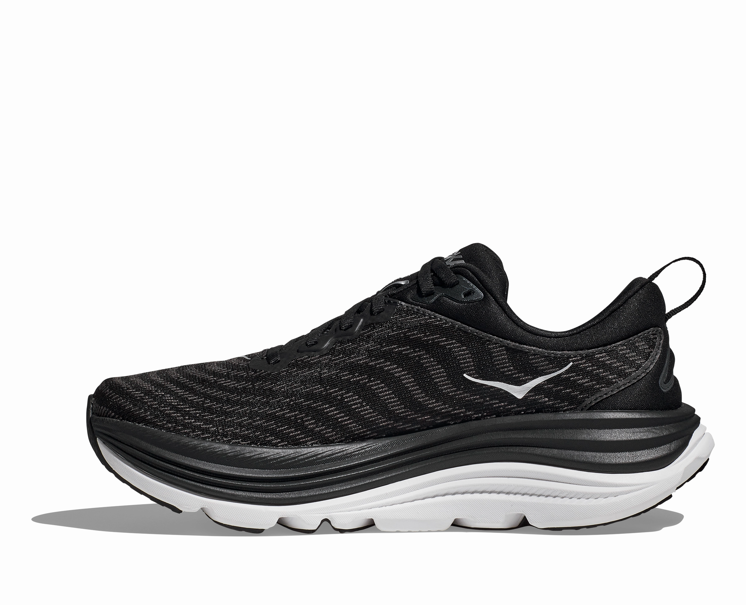 HOKA GAVIOTA V5 MENS WIDE Midfoot Chassis Support running on a dirt path