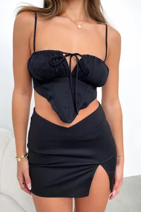 Indica Mini Skirt - Black Double Layered Design Chafe Resistant