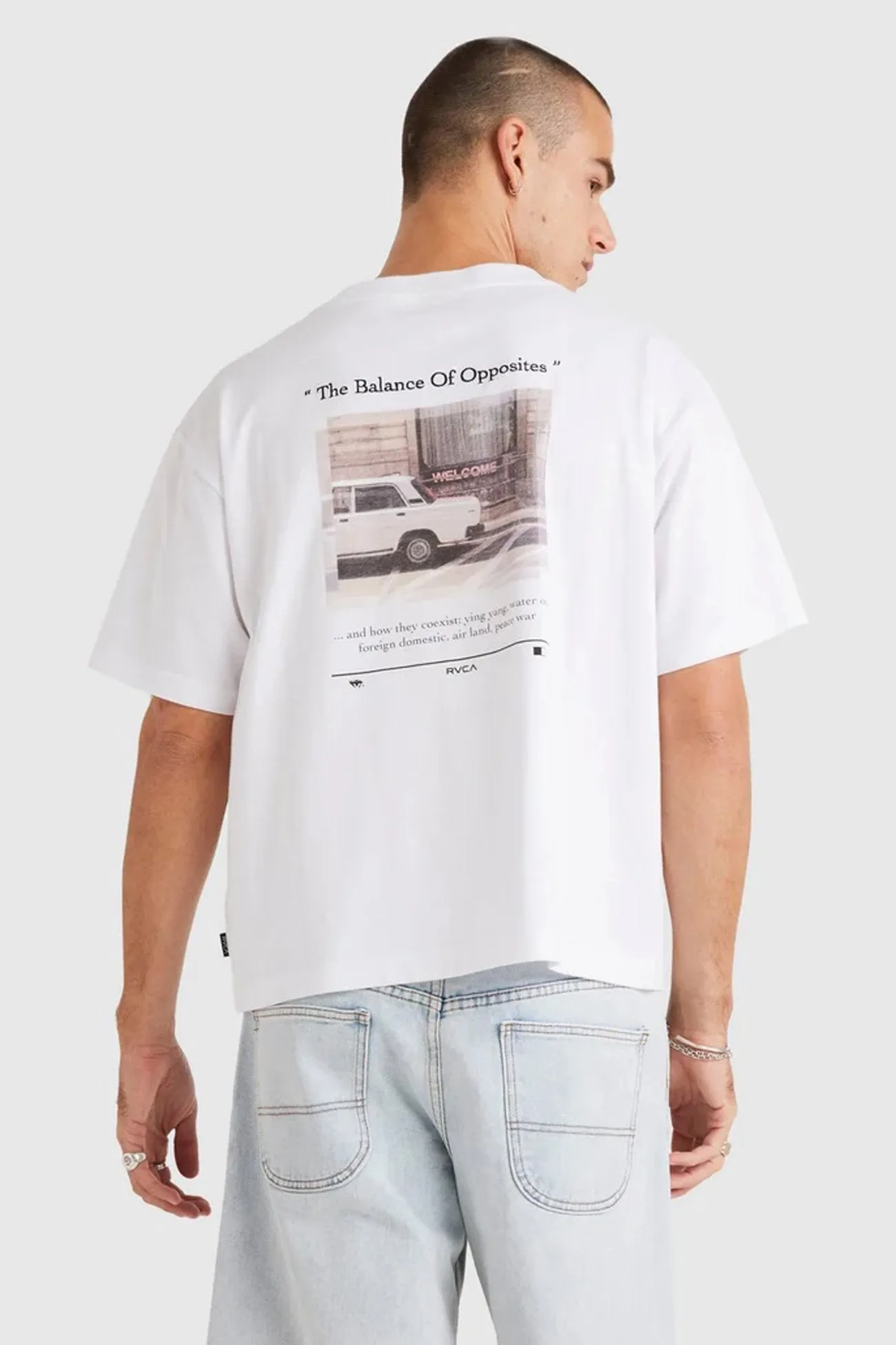 Erasable Surface Coating Welcome Short Sleeve Tee White