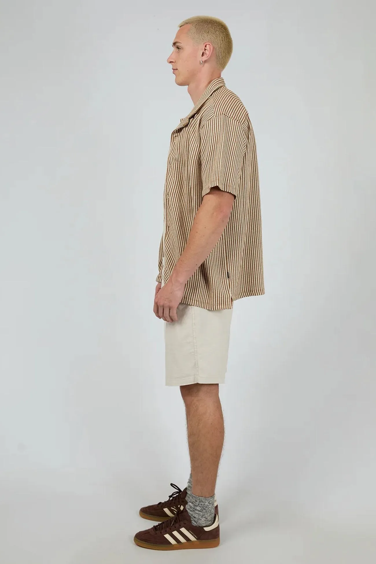 Jackson Short Sleeve Shirt Brown Multi Panel Design