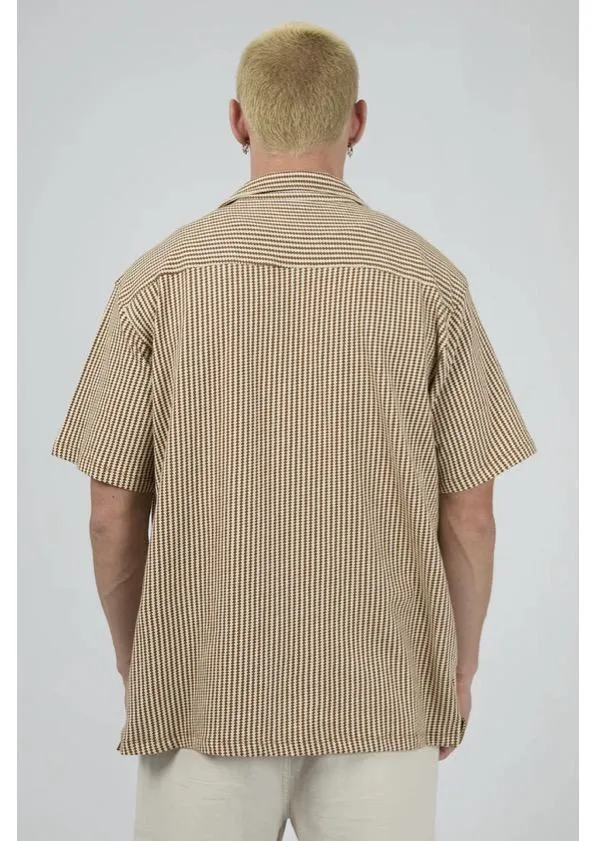 Jackson Short Sleeve Shirt Brown Layered Collar System