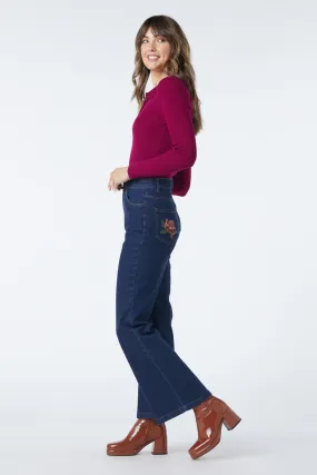 Josie Embroidered Jean Anti Odor Technology