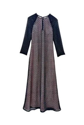 Crisp Look Keyhole Astor Dress - Black Lace
