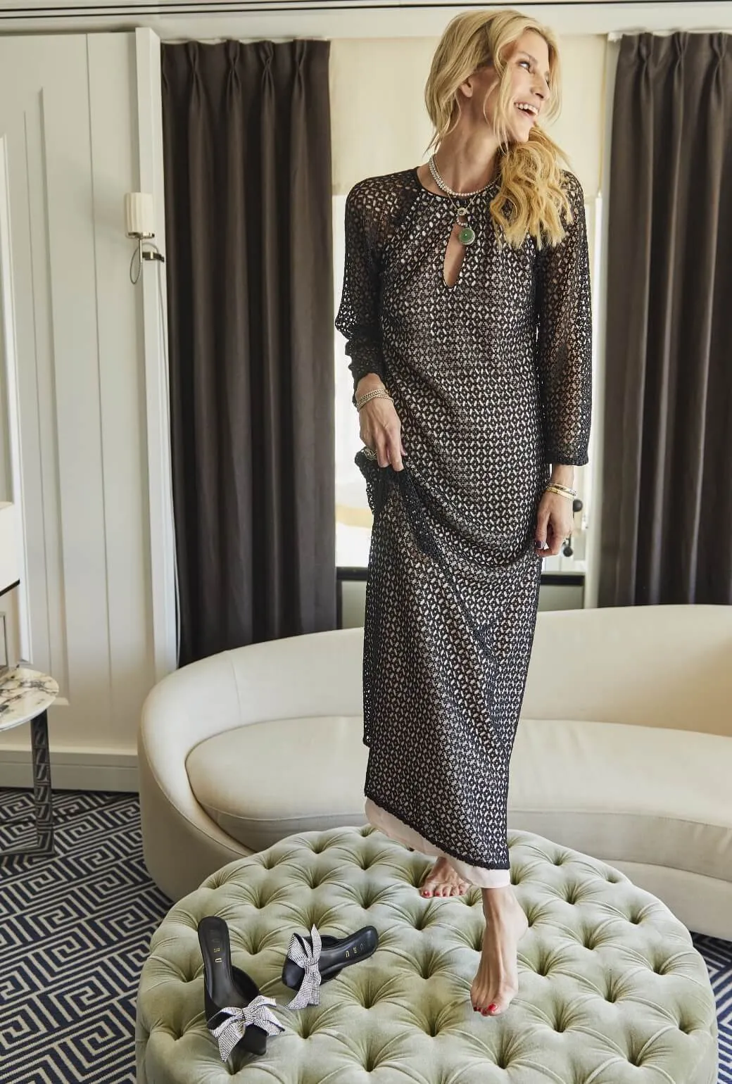 Keyhole Astor Dress - Black Lace TearResistantFabric