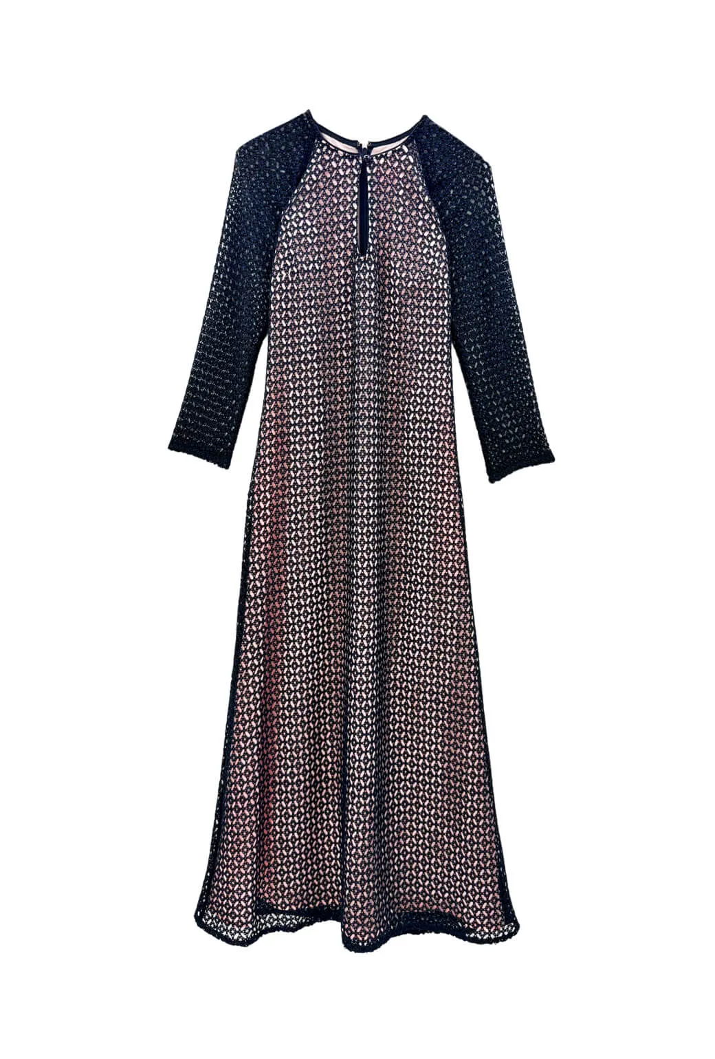 Crisp Look Keyhole Astor Dress - Black Lace