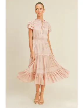 Sophisticated Line breathable fabric dress Kianna Short Sleeve Dress, Rose