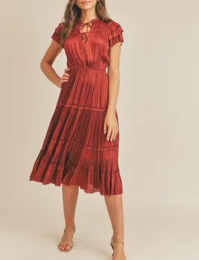 Kianna Short Sleeve Dress, Rust Light Weave Lounge Comfort
