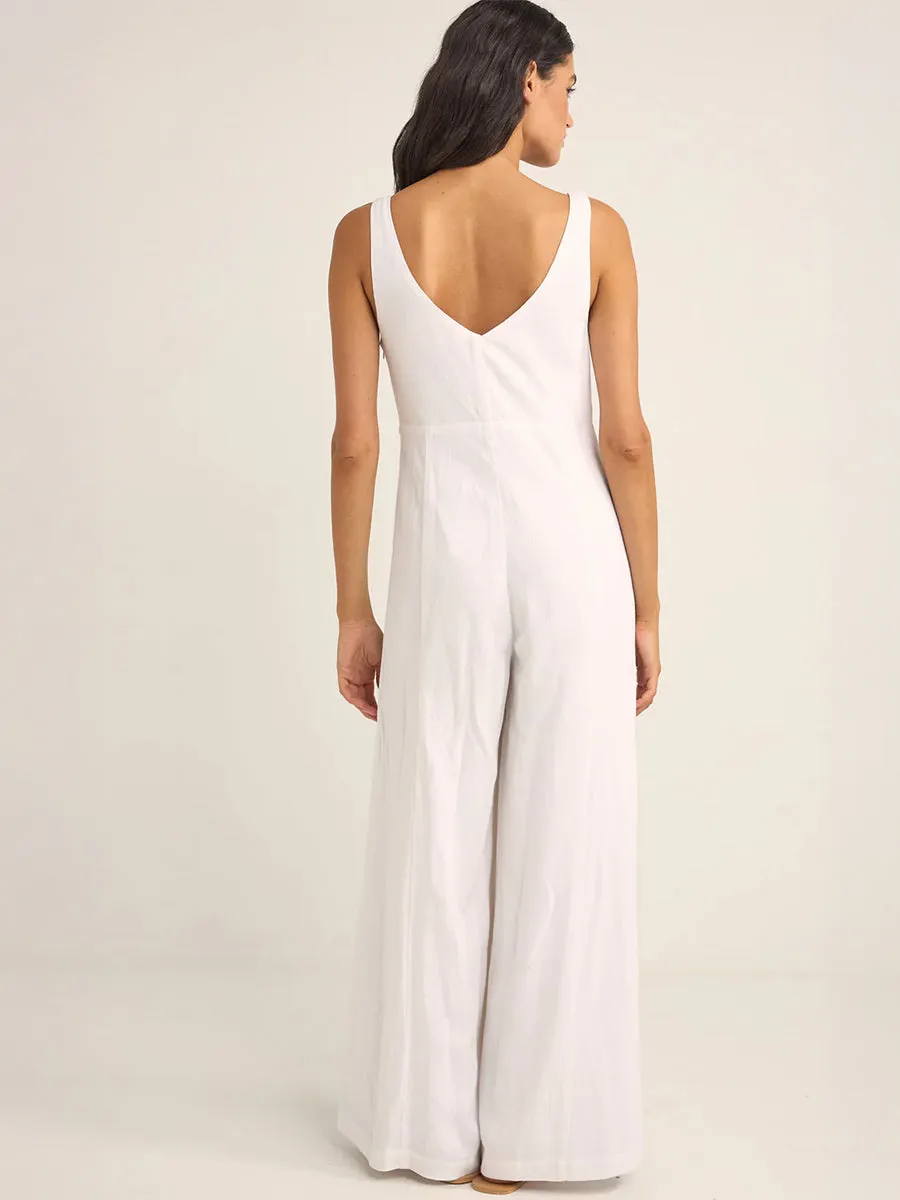 Heat Dissipating KIKI WIDE LEG JUMPSUIT - WHITE