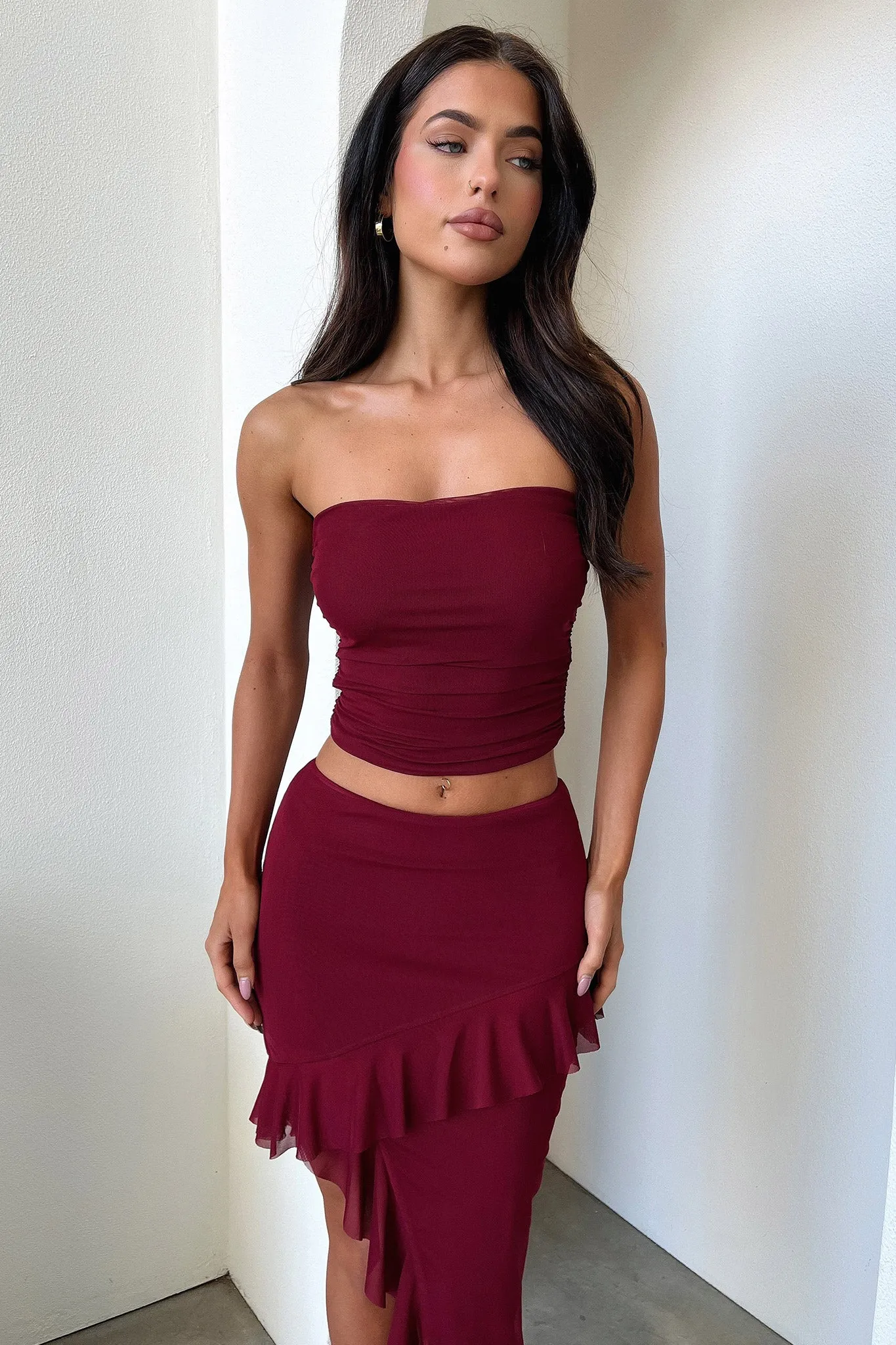 Cardona Skirt - Deep Red Must Have Feature
